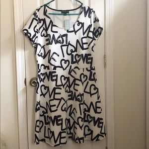 FOREVER 21 Love print skater dress